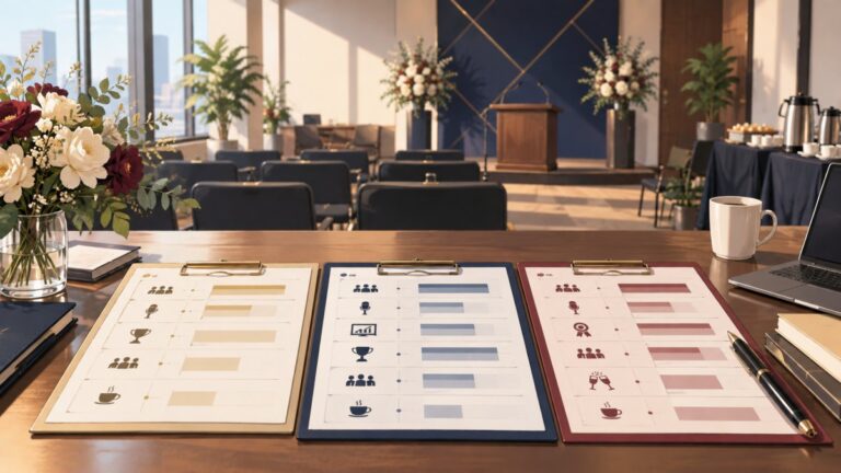 社内表彰式のプログラム例!30分・60分・90分の進行構成をイメージしたオフィス表彰式のイラスト