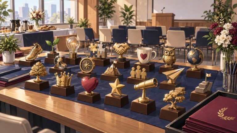 社内表彰の面白い賞30選!社員が喜ぶユニークな表彰アイデアをイメージしたオフィス表彰式のイラスト